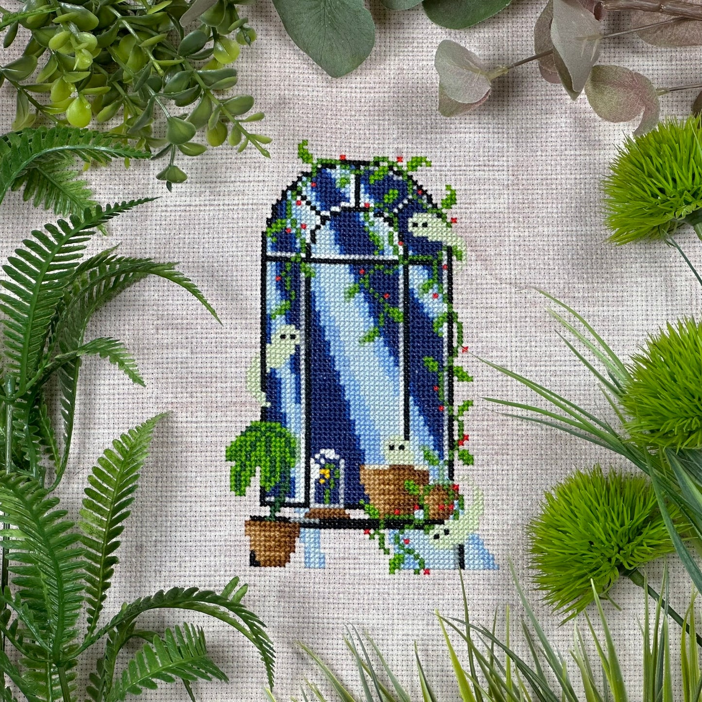 Moonlit Greenhouse - PDF Cross Stitch Pattern