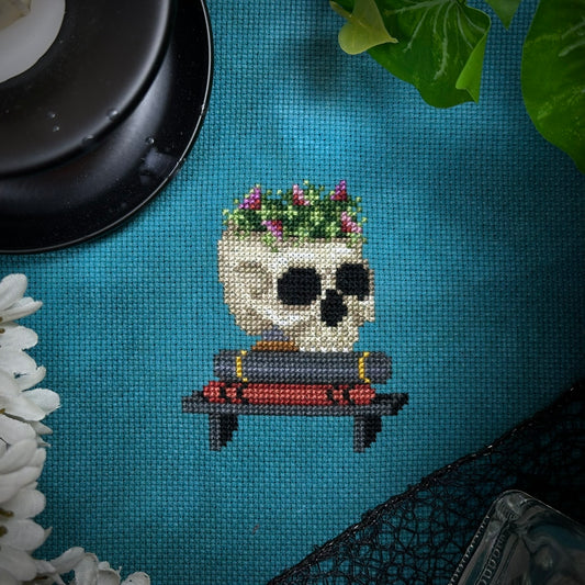 Skull Flowerpot - PDF Cross Stitch Pattern