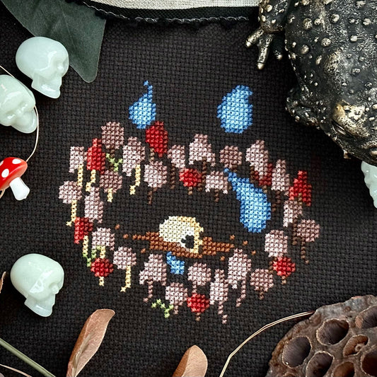 Mushroom Fairy Ring - PDF Cross Stitch Pattern