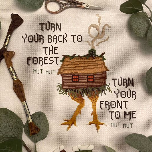 Turn Your Front to Me Hut Hut - PDF Cross Stitch Pattern